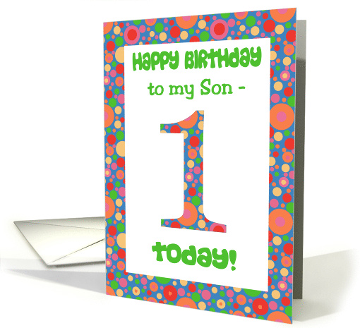 Son's 1st Birthday with Bright Spots Pattern card (1056775)