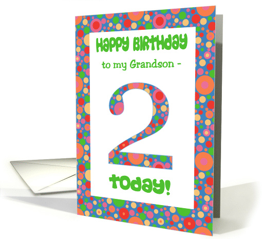 Grandson's 2nd Birthday with Bright Spots Pattern card (1057411)