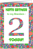 Grandson’s 2nd Birthday with Bright Spots Pattern card