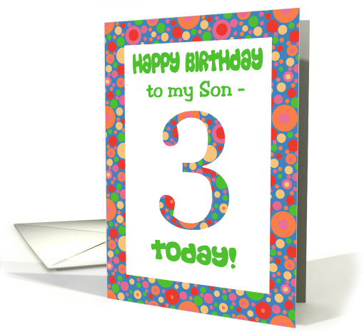 Son's 3rd Birthday with Bright Spots Pattern card (1058101)