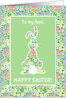 For Aunt at Easter Cute Rabbit and Primroses card