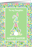 For Daughter at Easter Cute Rabbit and Primroses card