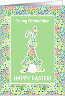 For Godmother at Easter Cute Rabbit and Primroses card