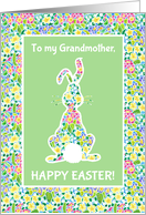For Grandmother at Easter Cute Rabbit and Primroses card