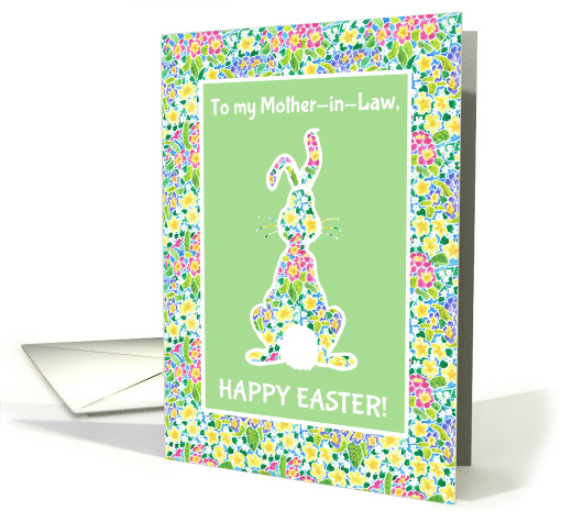 For Mother in Law at Easter Cute Rabbit and Primroses card (1064641)