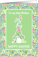 For Stepmother at Easter Cute Rabbit and Primroses card