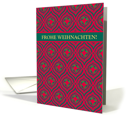 Christmas Greetings in German Baubles and Stars Blank Inside card