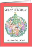 Christmas Greeting Across the Miles with Carol Singers card