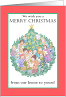 Christmas Greeting From Our Home to Yours with Carol Singers card