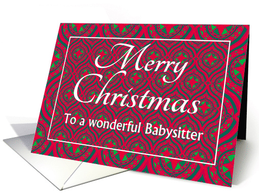 For Babysitter at Christmas Festive Stars and Baubles Pattern card