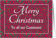 For Customers at Christmas Festive Stars and Baubles Pattern card