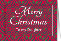 For Daughter at Christmas Festive Stars and Baubles Pattern card