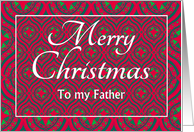 For Father at Christmas Festive Stars and Baubles Pattern card