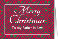 For Father in Law at Christmas Festive Stars and Baubles Pattern card