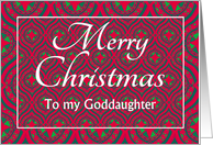 For Goddaughter at Christmas Festive Stars and Baubles Pattern card