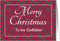 For Godfather at Christmas Festive Stars and Baubles Pattern card