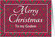 For Godson at Christmas Festive Stars and Baubles Pattern card