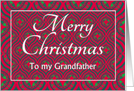 For Grandfather at Christmas Festive Stars and Baubles Pattern card