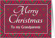 For Grandparents at Christmas Festive Stars and Baubles Pattern card