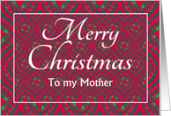 For Mother at Christmas Festive Stars and Baubles Pattern card