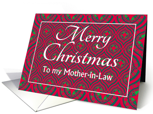 For Mother in Law at Christmas Festive Stars and Baubles Pattern card