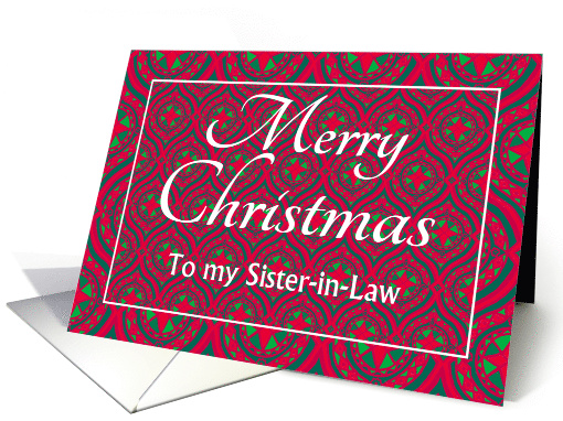 For Sister in Law at Christmas Festive Stars and Baubles Pattern card