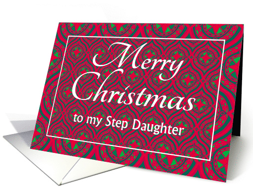 For Stepdaughter at Christmas Festive Stars and Baubles Pattern card