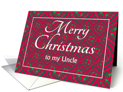 For Uncle at Christmas Festive Stars and Baubles Pattern card