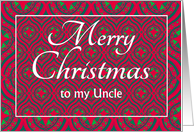 For Uncle at Christmas Festive Stars and Baubles Pattern card