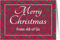Christmas From All of Us Festive Stars and Baubles Pattern card
