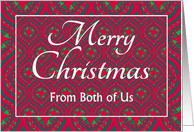 Christmas From Both of Us Festive Stars and Baubles Pattern card