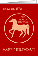 Birthday for Someone Born in 1978 the Year of the Horse card