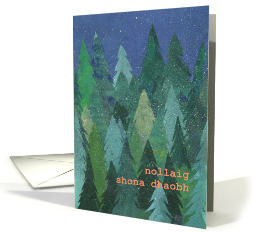 Christmas Greeting in Irish Gaelic with Snowy Christmas... (1196488)