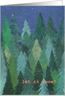 Christmas Greeting with Snowy Christmas Trees card