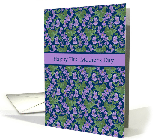 First Mother's Day Greetings with Pattern of Violets card (1227790)