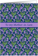 Mother in Law’s Mother’s Day Greeting with Pattern of Violets card