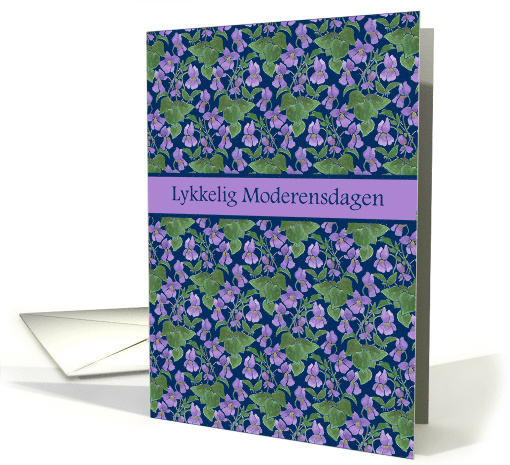 Mother's Day Danish Greeting with Violets Blank Inside card (1227802)