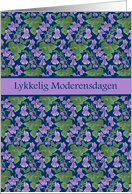 Mother’s Day Danish Greeting with Violets Blank Inside card