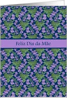 Mother’s Day Portuguese Greeting with Violets Blank Inside card