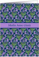 Mother’s Day Turkish Greeting with Violets Blank Inside card