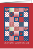 Danish Valentine’s Day, Hearts and Roses Patchwork card