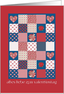 German Valentine’s Day, Hearts and Roses Patchwork card