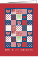 Portuguese Valentine’s Day, Hearts and Roses Patchwork card