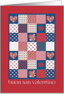 Italian Valentine’s Day, Hearts and Roses Patchwork card
