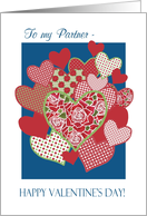 For Partner Valentine’s Hearts and Red Roses Blank Inside card