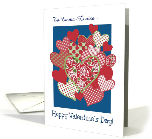 Valentine's Card to Personalise, Hearts and Red Roses card (1228836)
