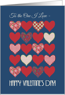 Valentine’s Card, the One I Love, Hearts and Roses card