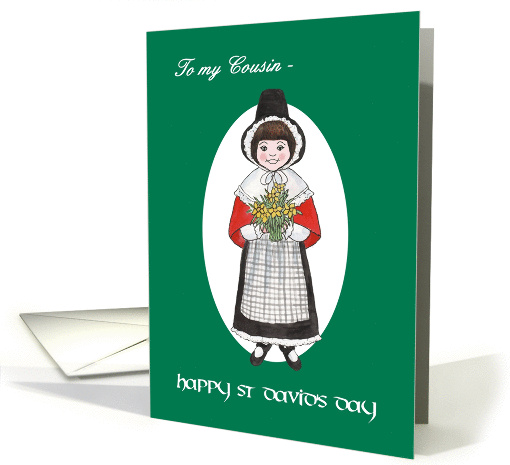 St David's Day Card, for Cousin, Welsh Costume card (1230488)