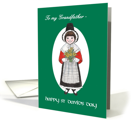 St David's Day Card, for Grandfather, Welsh Costume card (1230494)