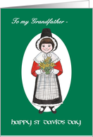 St David’s Day Card, for Grandfather, Welsh Costume card